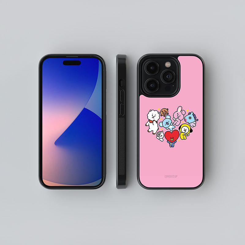 Official  BT21 Pink Glass Case