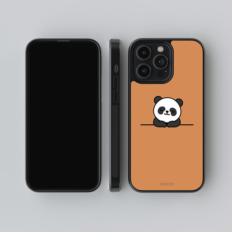 Panda Brown Glass Case