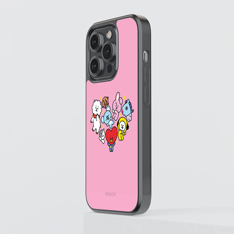 Official  BT21 Pink Glass Case