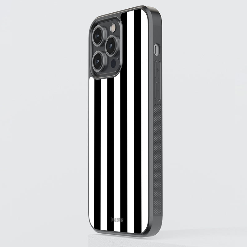 Lavish Black Stripes Glass Case