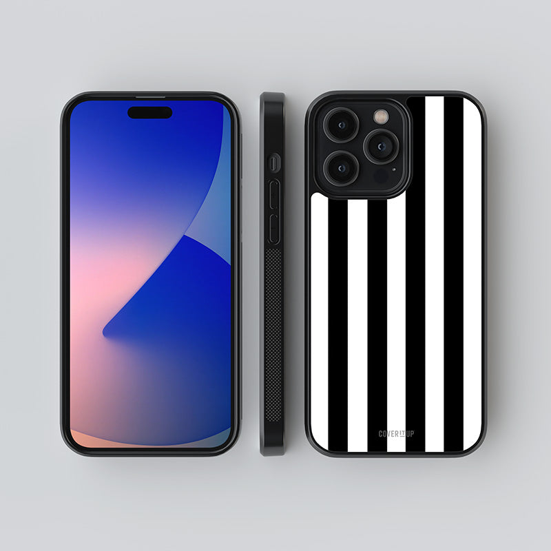 Lavish Black Stripes Glass Case