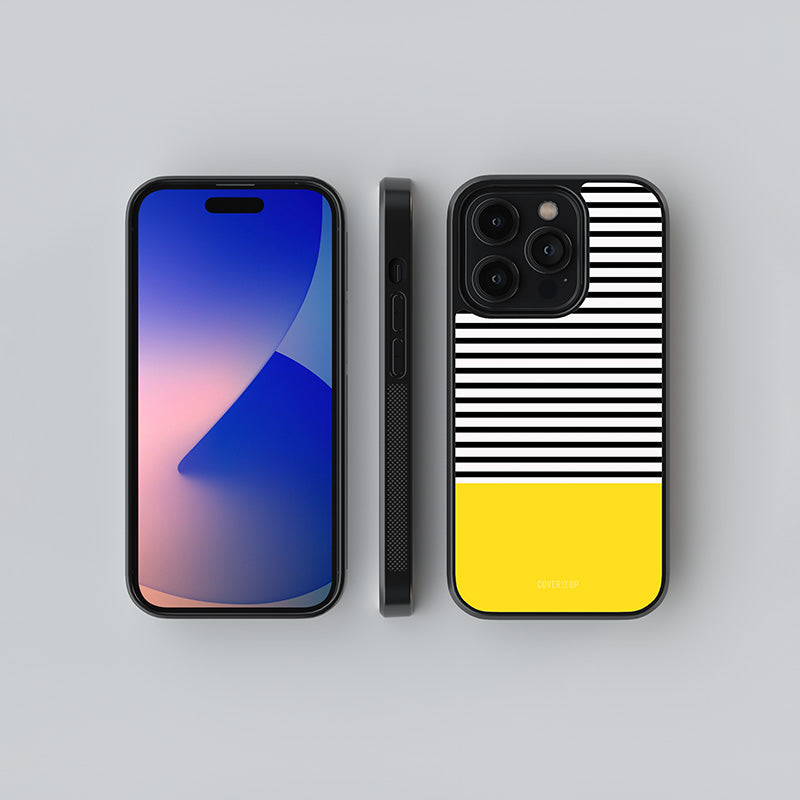 Bright Yellow Stripes Glass Case