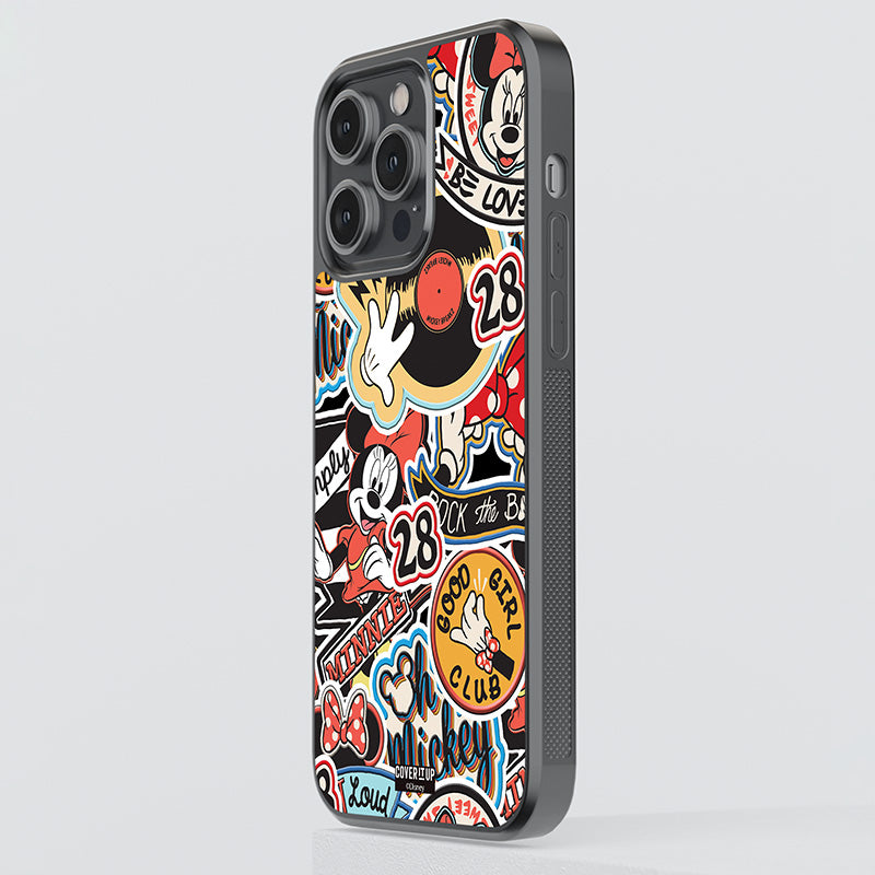 Official Disney Mickey Mouse Pattern Glass Case