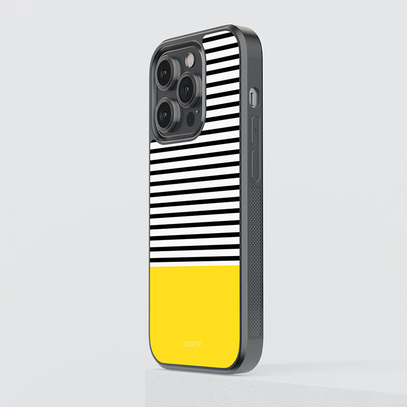 Bright Yellow Stripes Glass Case
