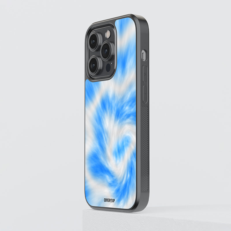 Blue Vortex Tie-Dye Glass Case
