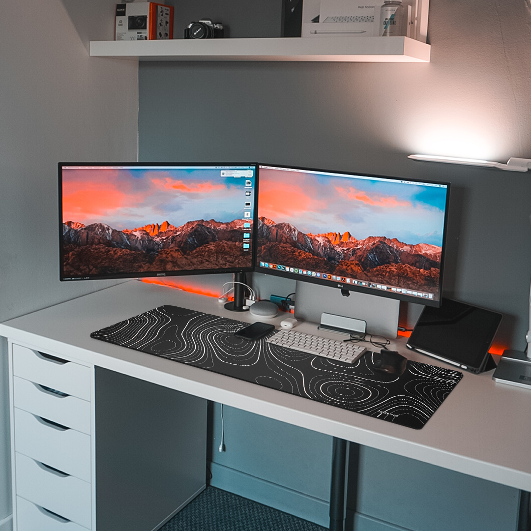 Topography Desk Mat and Gaming Mouse Pad