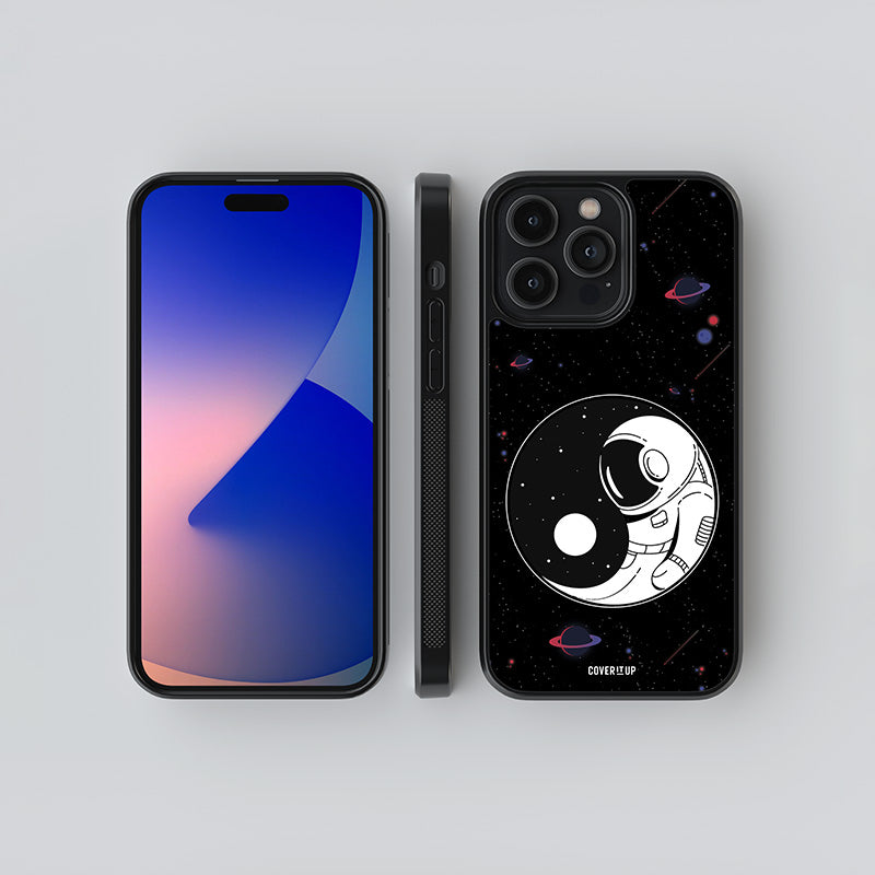 Yin and yang Astronaut Space Glass Case