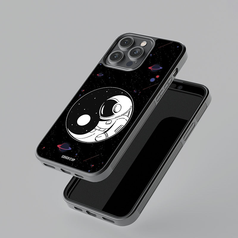 Yin and yang Astronaut Space Glass Case