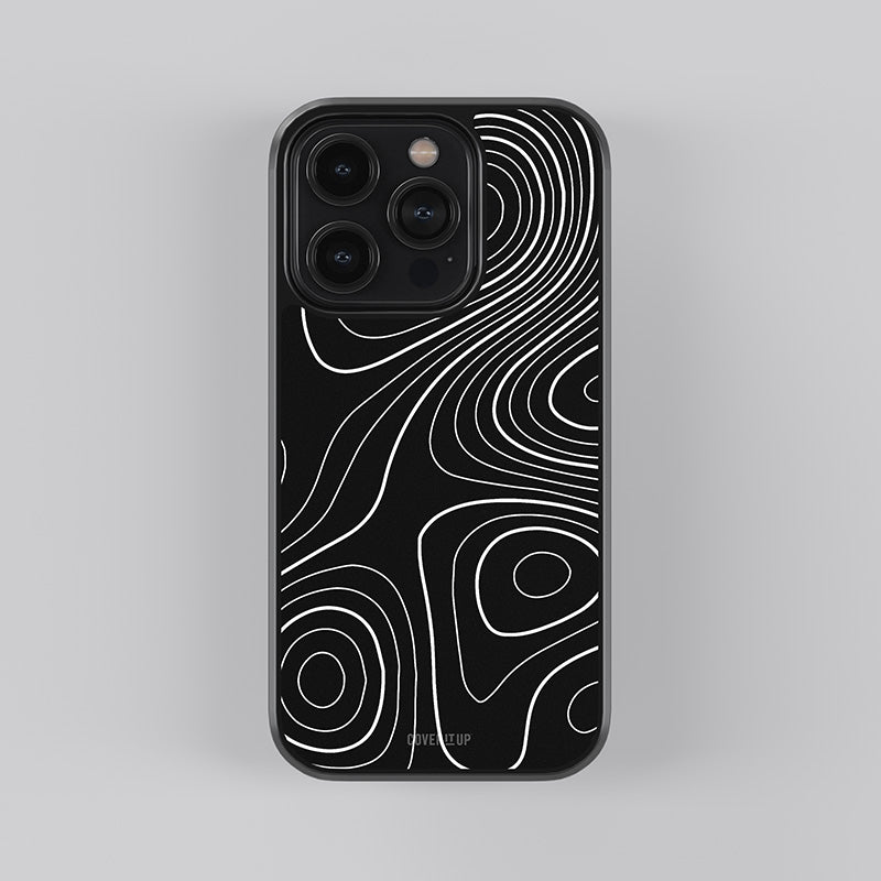 Black Topography Glass Case
