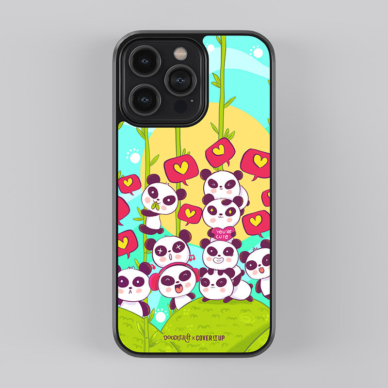 Panda Village Glass Case