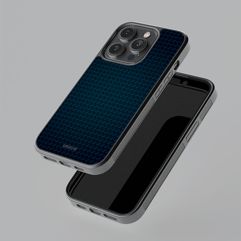 Blue Carbon Fiber Glass Case