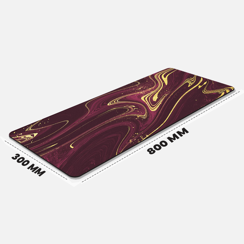 Fluid Art Maroon Desk Mat and Gaming Mouse Pad