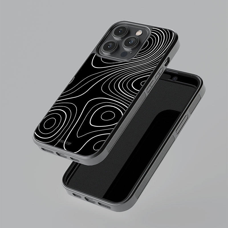 Black Topography Glass Case