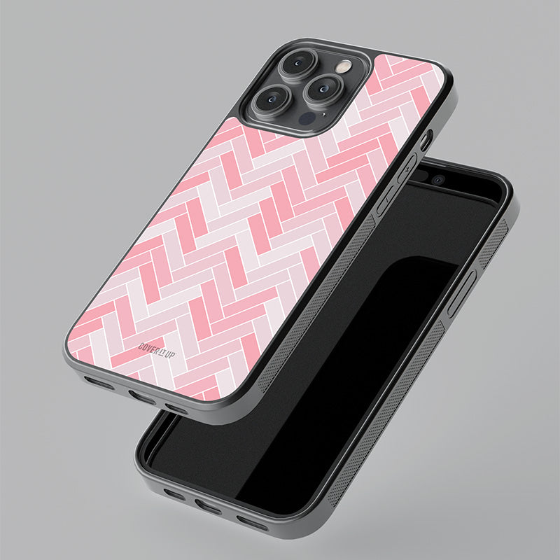 Pink Tiles Glass Case