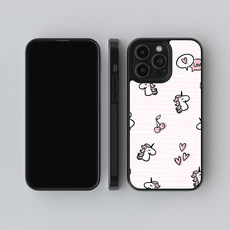 Pink Unicorn Glass Case