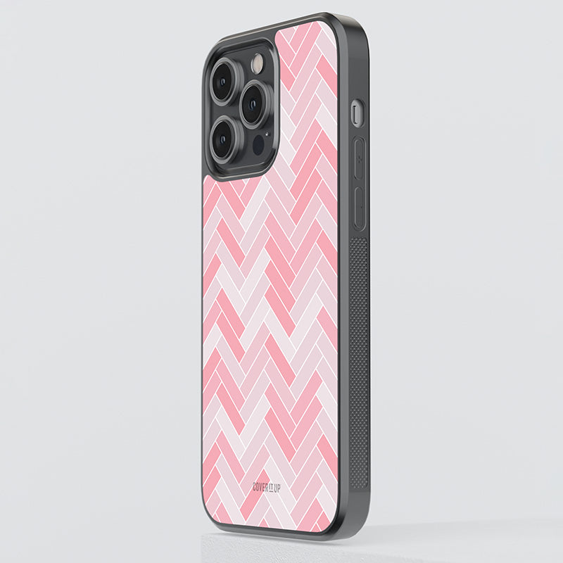 Pink Tiles Glass Case