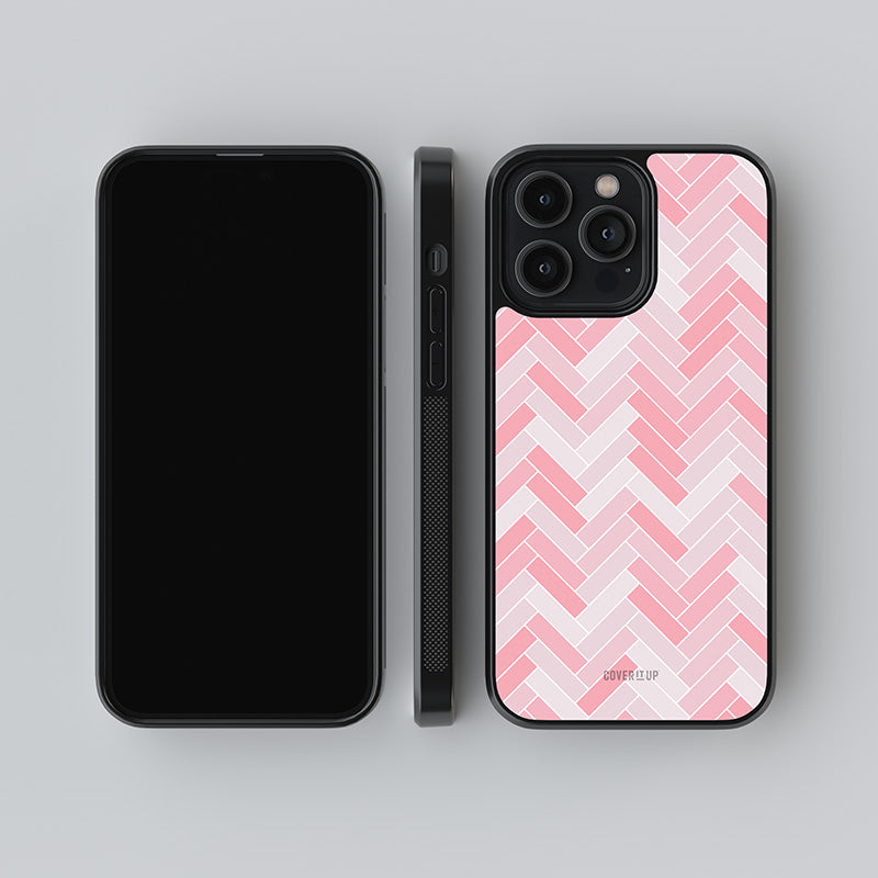 Pink Tiles Glass Case