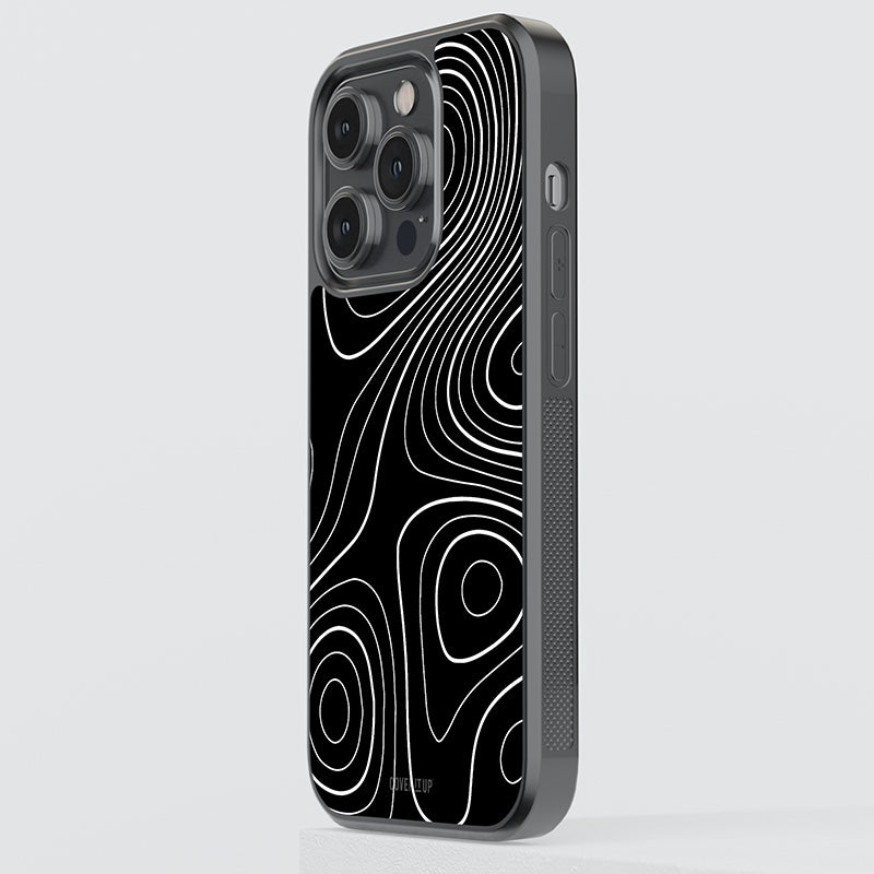 Black Topography Glass Case