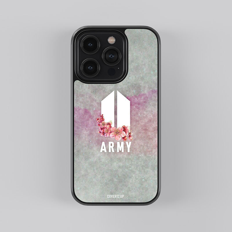 Blooming BTS Army Logo Glass Case