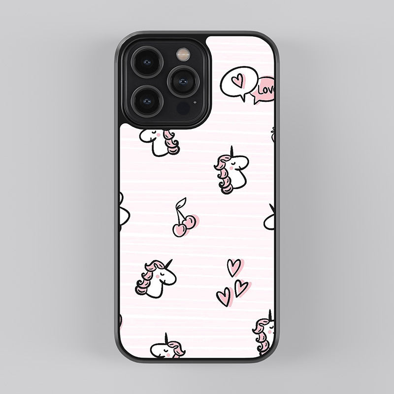 Pink Unicorn Glass Case