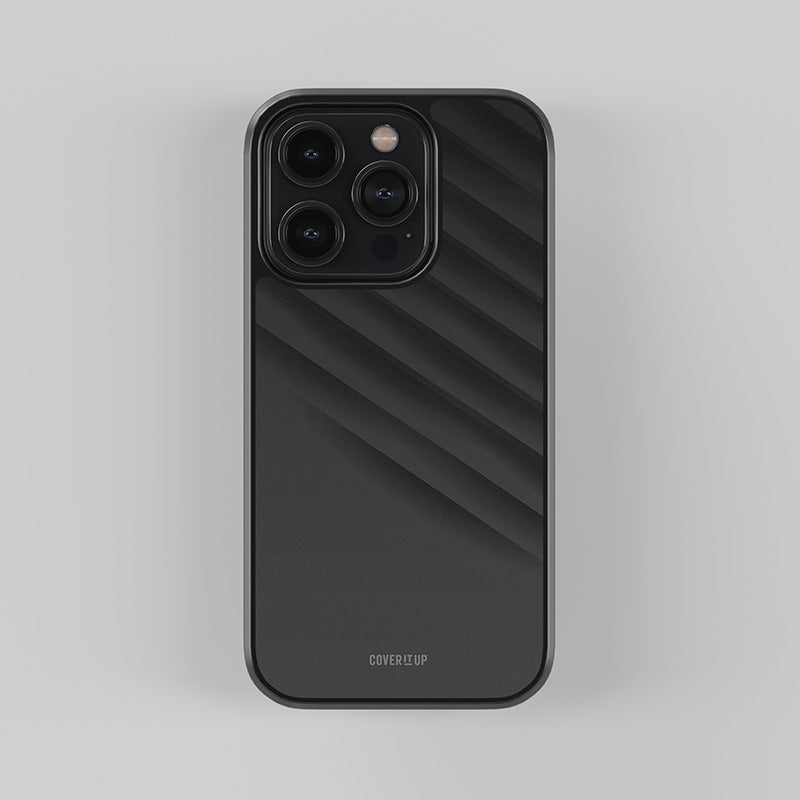 Charcoal Black Texture Glass Case