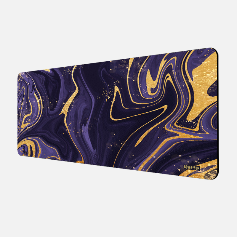 Fluid Art Purple Desk Mat and Gaming Mouse Pad