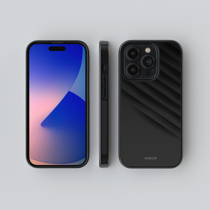 Charcoal Black Texture Glass Case