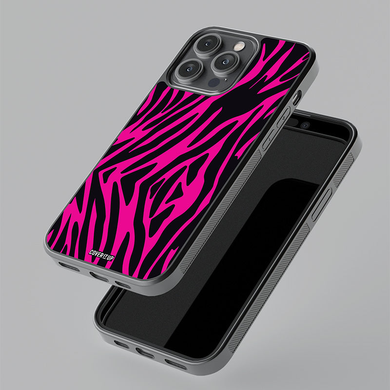 Flamingo Stripes Glass Case