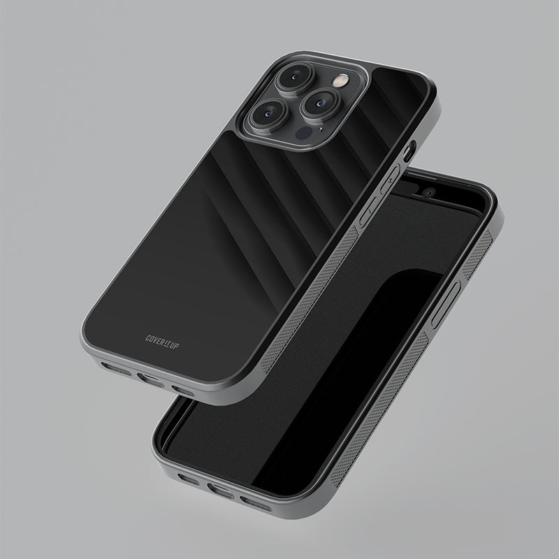Charcoal Black Texture Glass Case