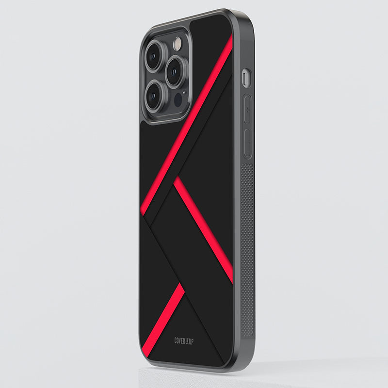 Red Disort Stripes Glass Case
