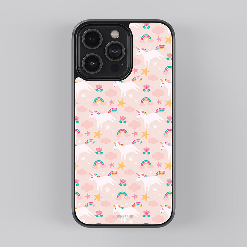 Magical Unicorn Pattern Glass Case