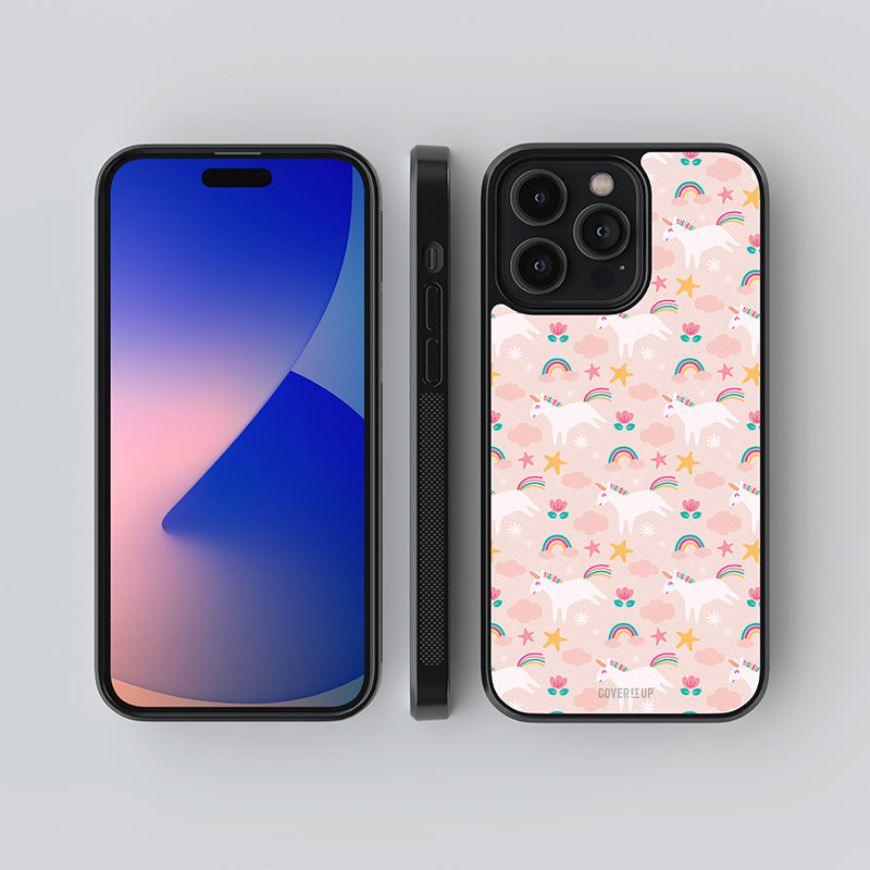 Magical Unicorn Pattern Glass Case