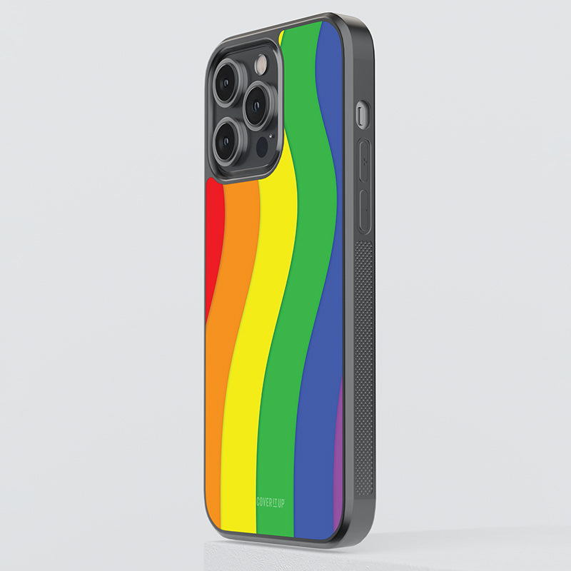 Rainbow Waves Glass Case