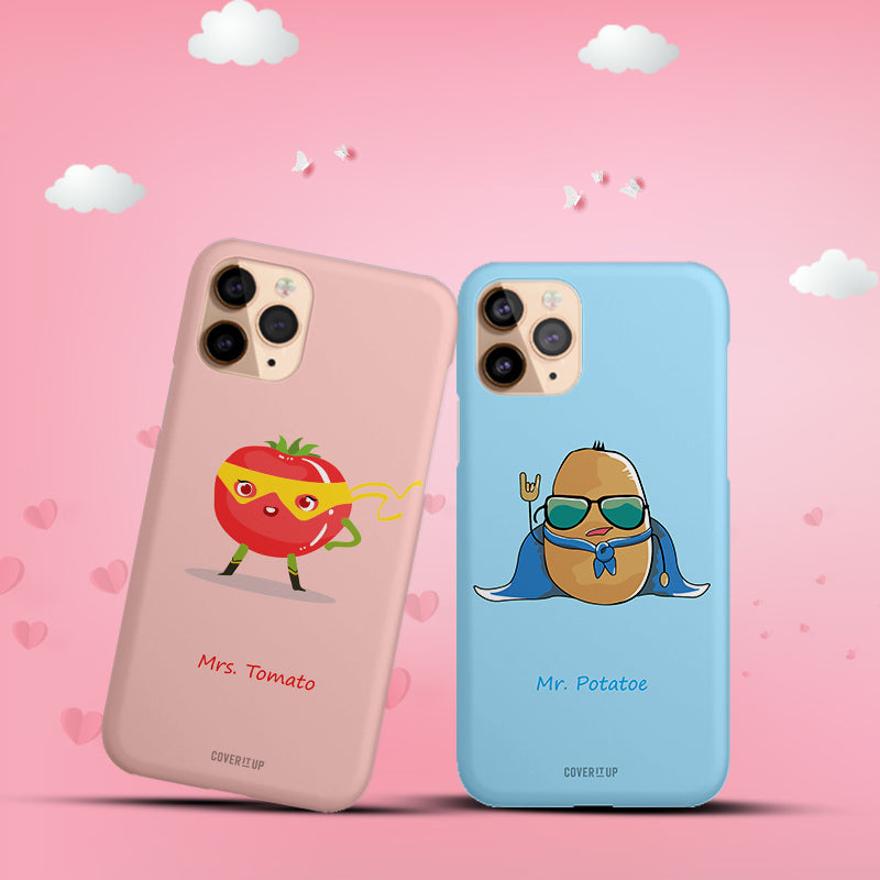 Mrs. Tomato Mr. Potato Couple Hard Case Mobile Phone Cover from coveritup.com