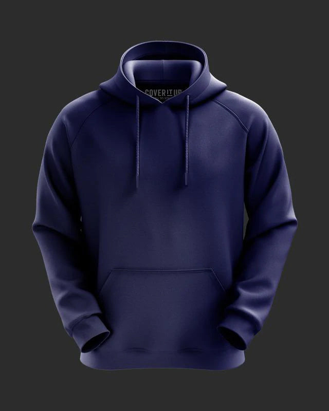 Blank A Blue Hoodie Navy Blue Basic All Season Hoodie
