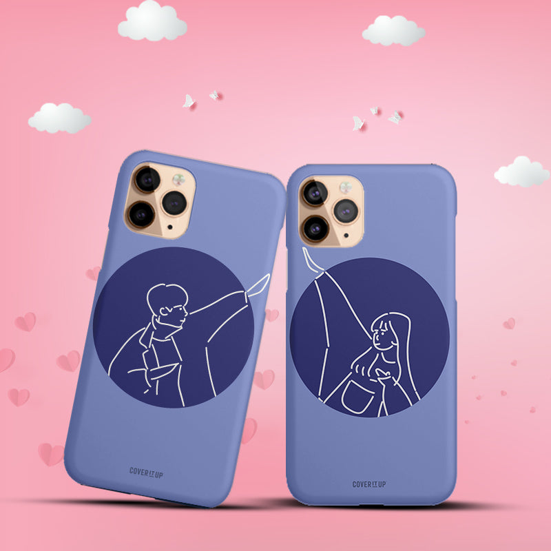 Buy Purple Line Art Couple Hard Case Mobile Phone Cover Cover It Up