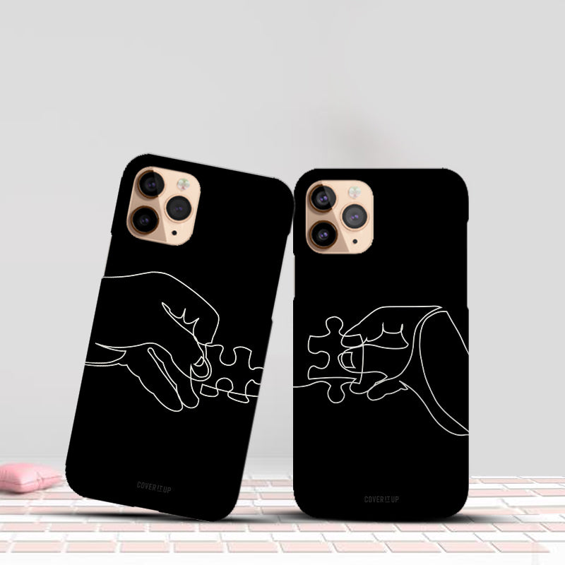 Puzzle Of Love Couple Hard Case Mobile Phone Cover from coveritup.com
