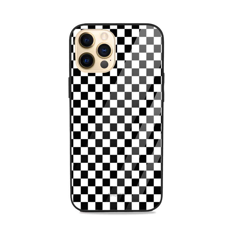 Black And White Checkers Glass Case