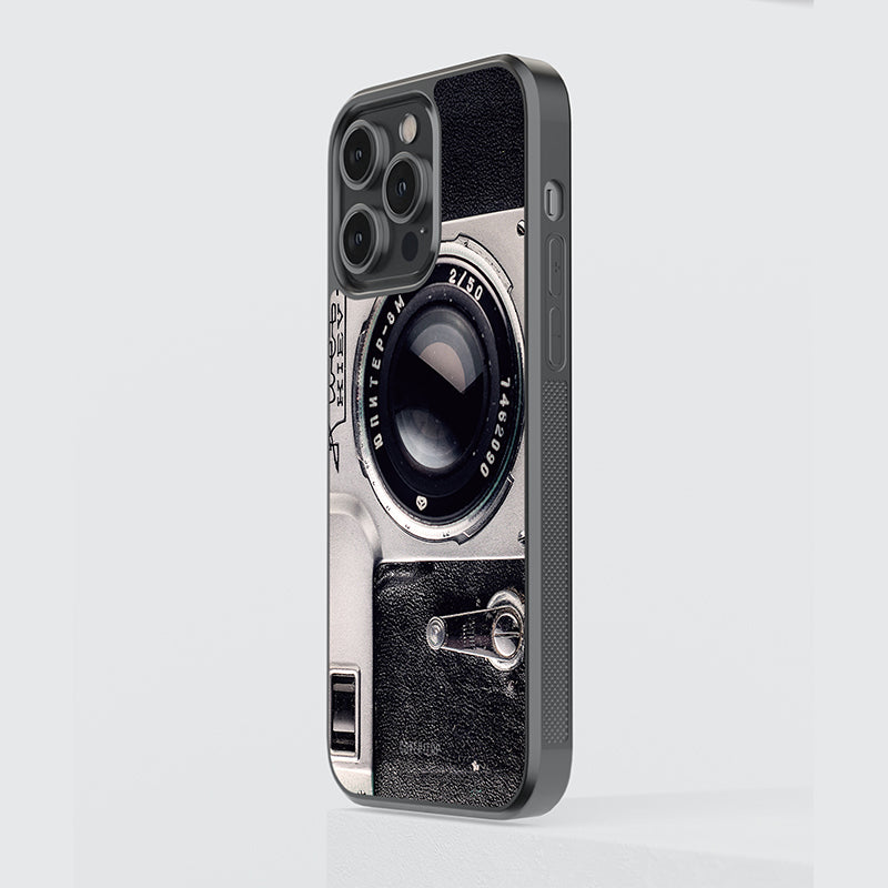 Retro Camera Glass Case