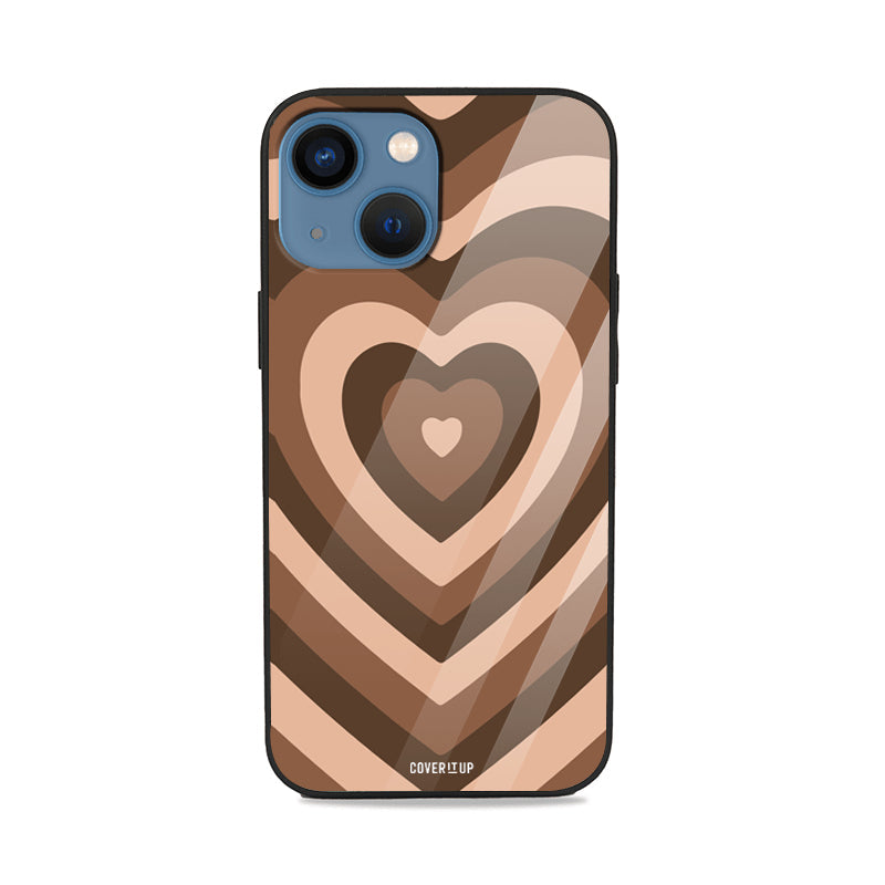 Coffee Hearts Glass Case
