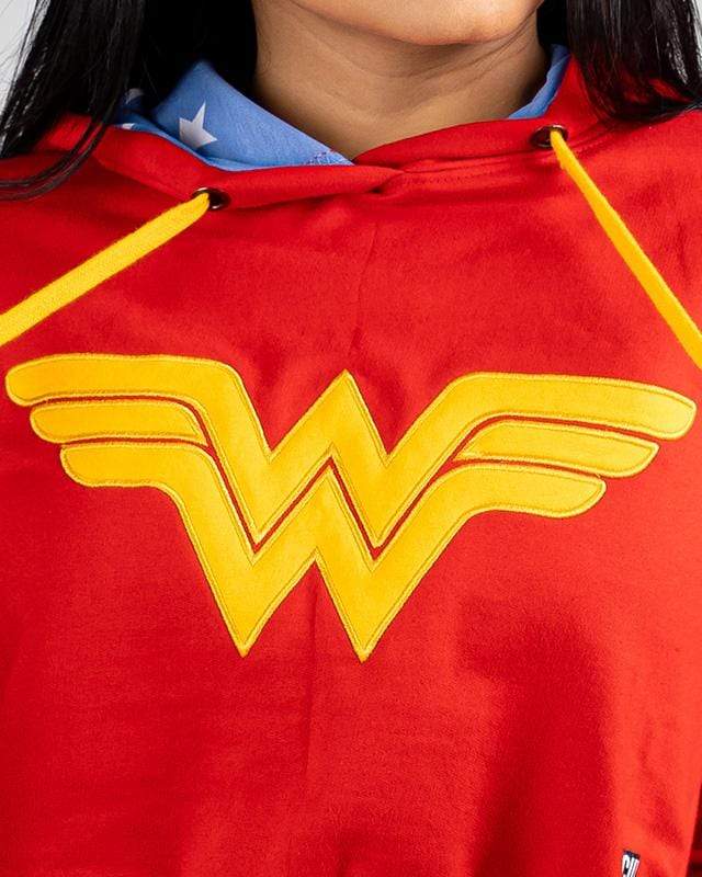 Cover It Up Crop Hoodie Official Wonder Woman Crop Hoodie