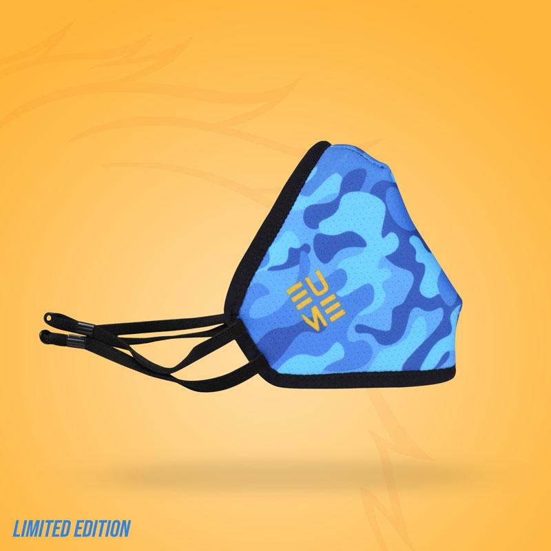 Cover It Up Face Mask Official Chennai Super Kings CSK Camo Blue Face Mask