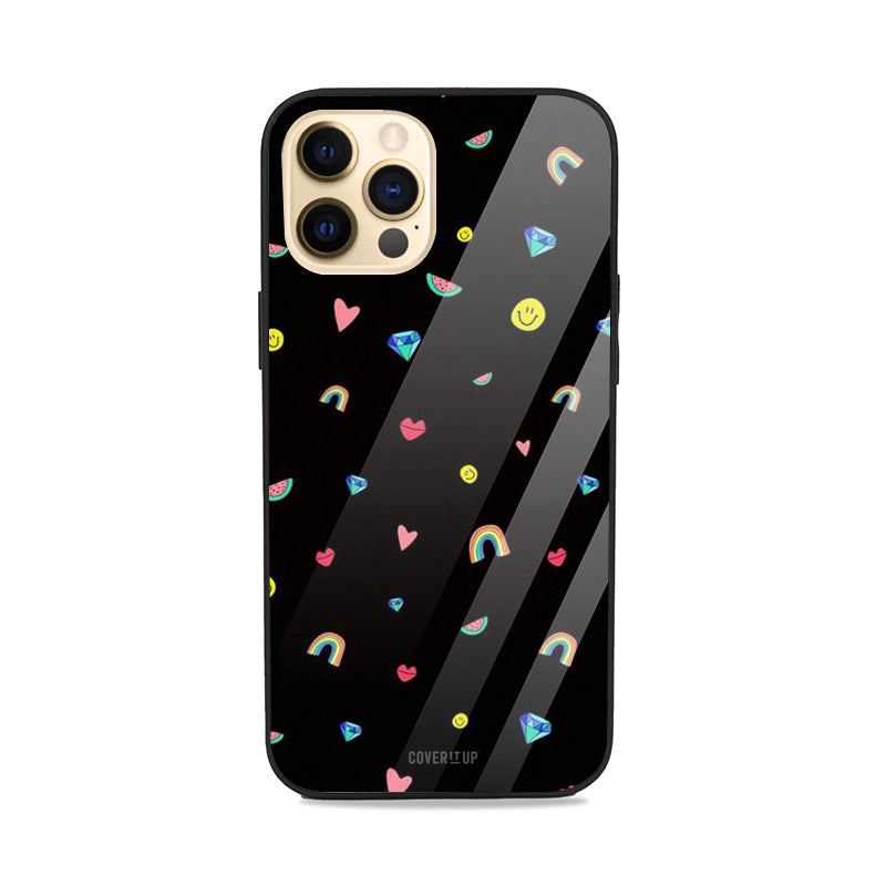 Cute Multicolor Shapes Glass Case