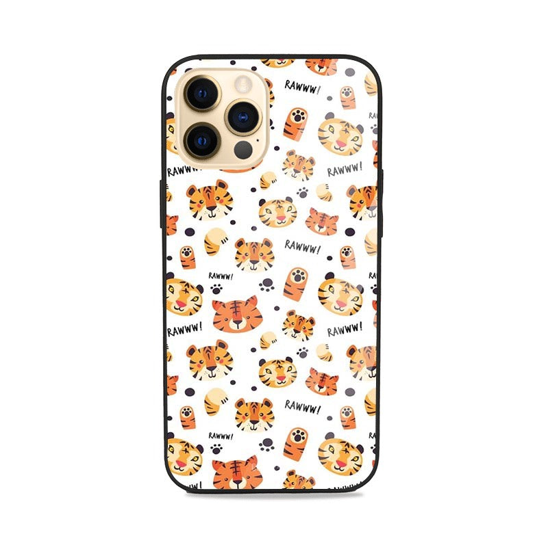 Cute Roaring Tiger Glass Case