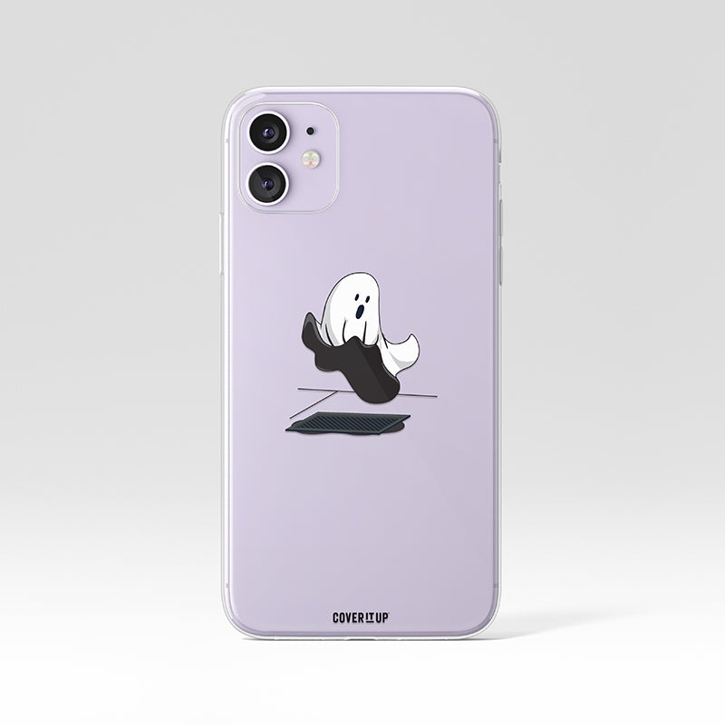 Cute Ghost Dark Grey Clear Silicone Case