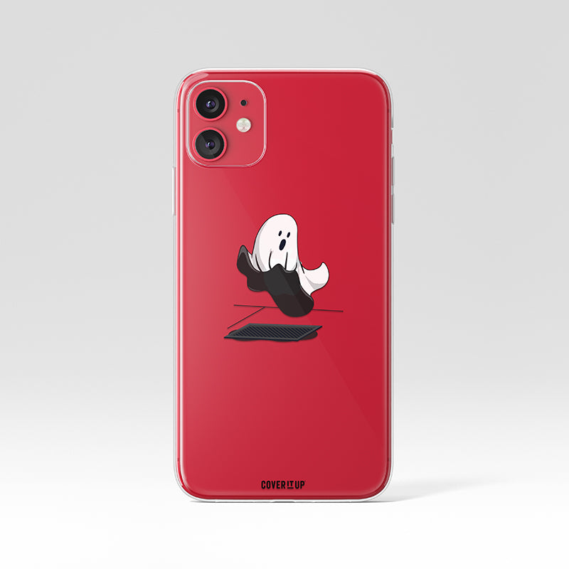 Cute Ghost Dark Grey Clear Silicone Case
