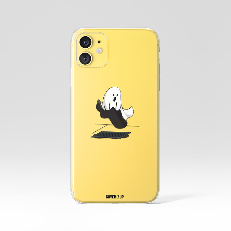 Cute Ghost Dark Grey Clear Silicone Case