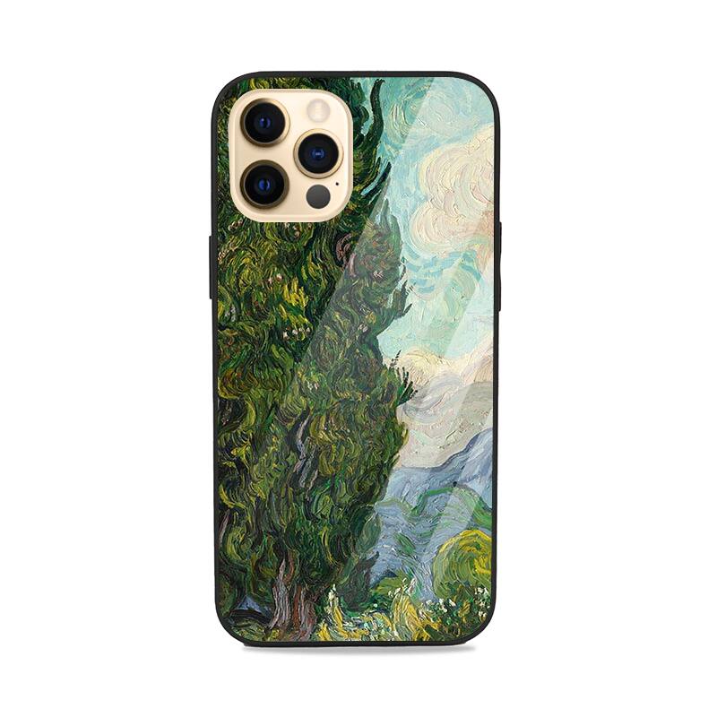 Cypresses, Vincent Van Gogh 1889 Glass Case Glass Case