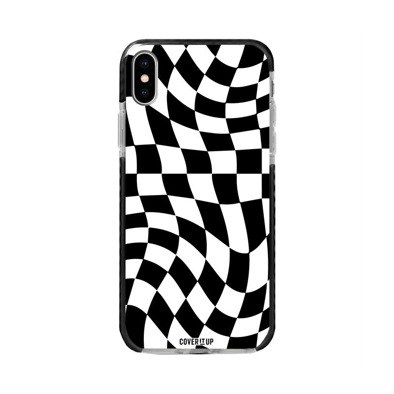 Distored Checked Pattern Bumper Case