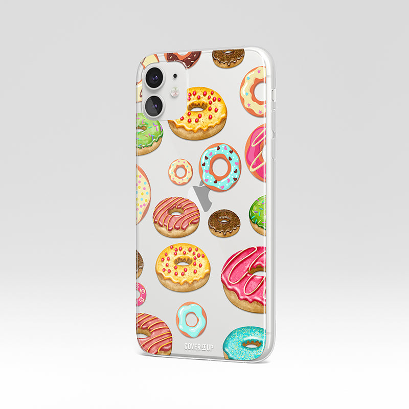 Donut Pattern Clear Silicone Case